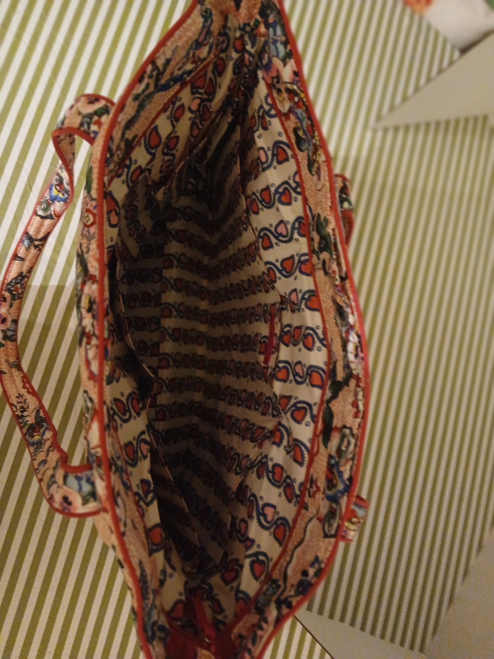 Floral Quilted Tote Bag in Peach Pink - Picture 10 of 15